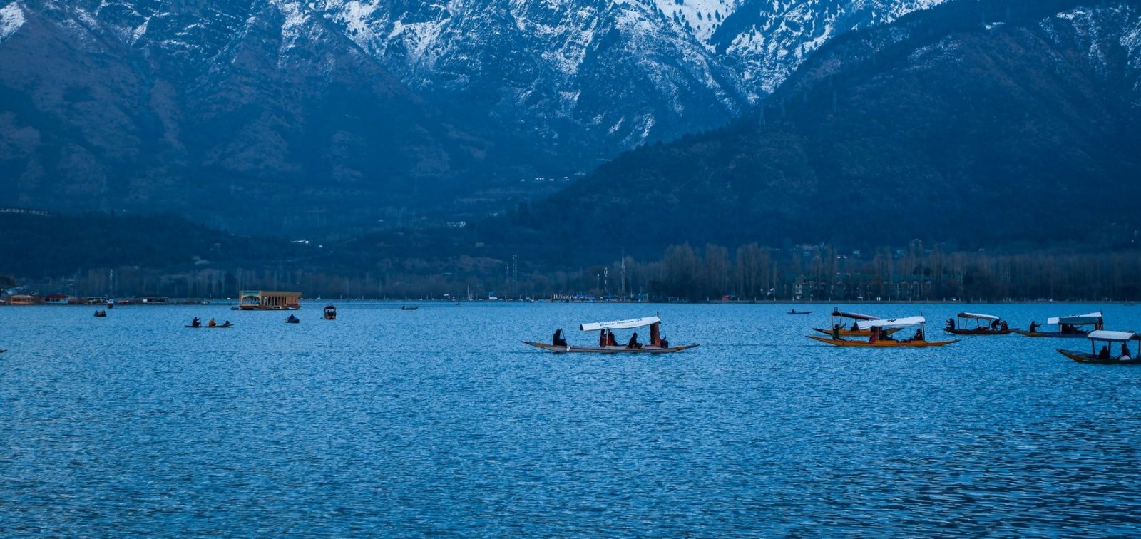 Shikara on Dal Lake in Srinagar, Kashmir